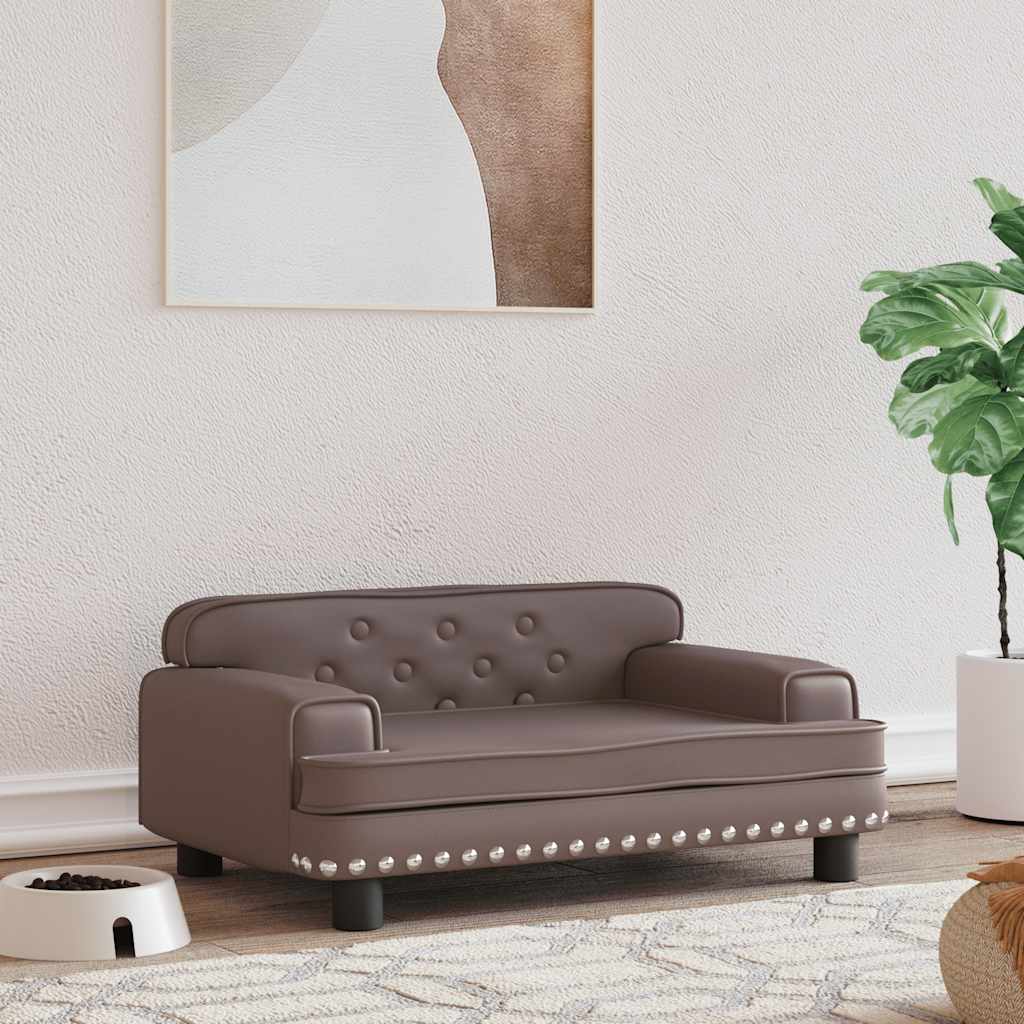 vidaxl Hondenmand 70x45x30 cm kunstleer bruin