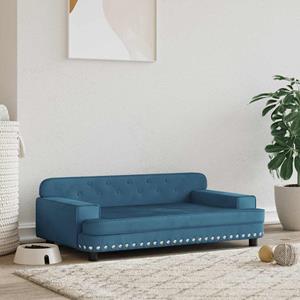 vidaxl Hondenmand 90x53x30 cm fluweel blauw