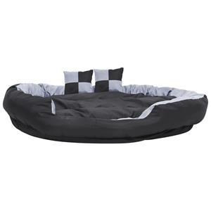 VidaXL Hondenkussen omkeerbaar en wasbaar 150x120x25 cm grijs en zwart