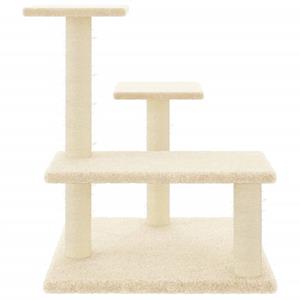 bonnevie Kratzbaum,Katzenbaum mit Sisal-Kratzsäulen Creme 61 cm vidaXL