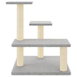 vidaXL Kattenmeubel met sisal krabpalen 61 cm lichtgrijs