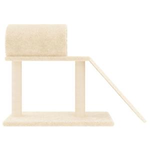 VidaXL Kattenmeubel met tunnel en ladder 55,5 cm crèmekleurig