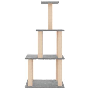 VidaXL Kattenmeubel met sisal krabpalen 111 cm lichtgrijs
