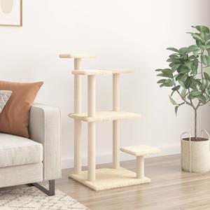 VidaXL Krabpaal met platforms 98,5 cm crèmekleurig