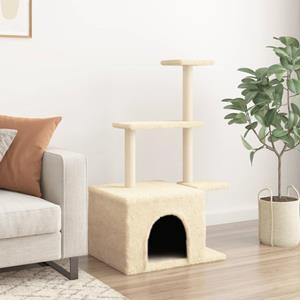 VidaXL Kattenmeubel met sisal krabpalen 110 cm crèmekleurig
