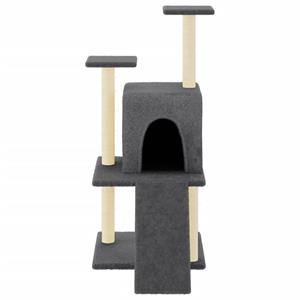 VidaXL Kattenmeubel met sisal krabpalen 110 cm donkergrijs