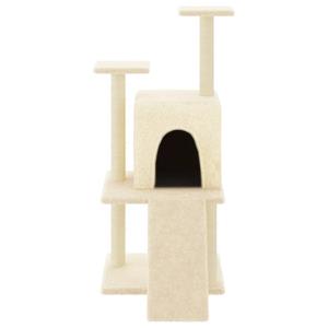 VidaXL Kattenmeubel met sisal krabpalen 110 cm crèmekleurig