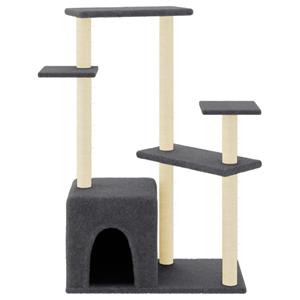 VidaXL Kattenmeubel met sisal krabpalen 107,5 cm donkergrijs