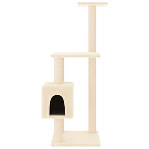 VidaXL Kattenkrabpaal met sisal krabpalen 104 cm crèmekleurig