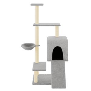 VidaXL Kattenmeubel met sisal krabpalen 130,5 cm lichtgrijs