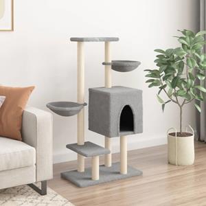 VidaXL Kattenmeubel met sisal krabpalen 117 cm lichtgrijs