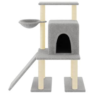VidaXL Kattenmeubel met sisal krabpalen 96,5 cm lichtgrijs