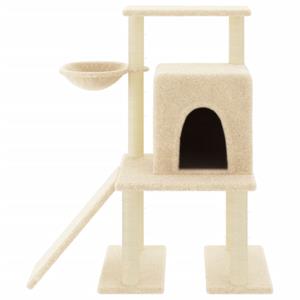 VidaXL Kattenmeubel met sisal krabpalen 96,5 cm crèmekleurig