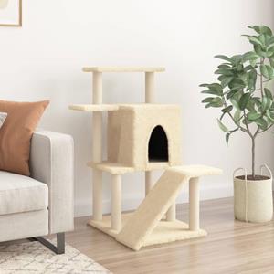 VidaXL Kattenmeubel met sisal krabpalen 97 cm crèmekleurig