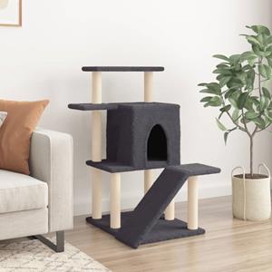 VidaXL Kattenmeubel met sisal krabpalen 97 cm donkergrijs