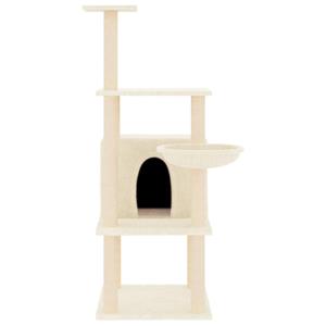VidaXL Kattenmeubel met sisal krabpalen 132 cm crèmekleurig