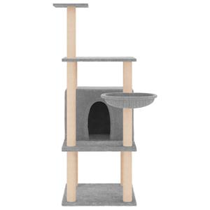 VidaXL Kattenmeubel met sisal krabpalen 132 cm lichtgrijs