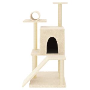VidaXL Kattenmeubel met sisal krabpalen 110,5 cm crèmekleurig