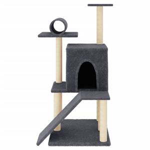 VidaXL Kattenmeubel met sisal krabpalen 110,5 cm donkergrijs