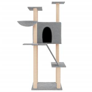 VidaXL Kattenmeubel met sisal krabpalen 143 cm lichtgrijs