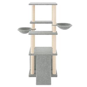 VidaXL Kattenmeubel met sisal krabpalen 133 cm lichtgrijs