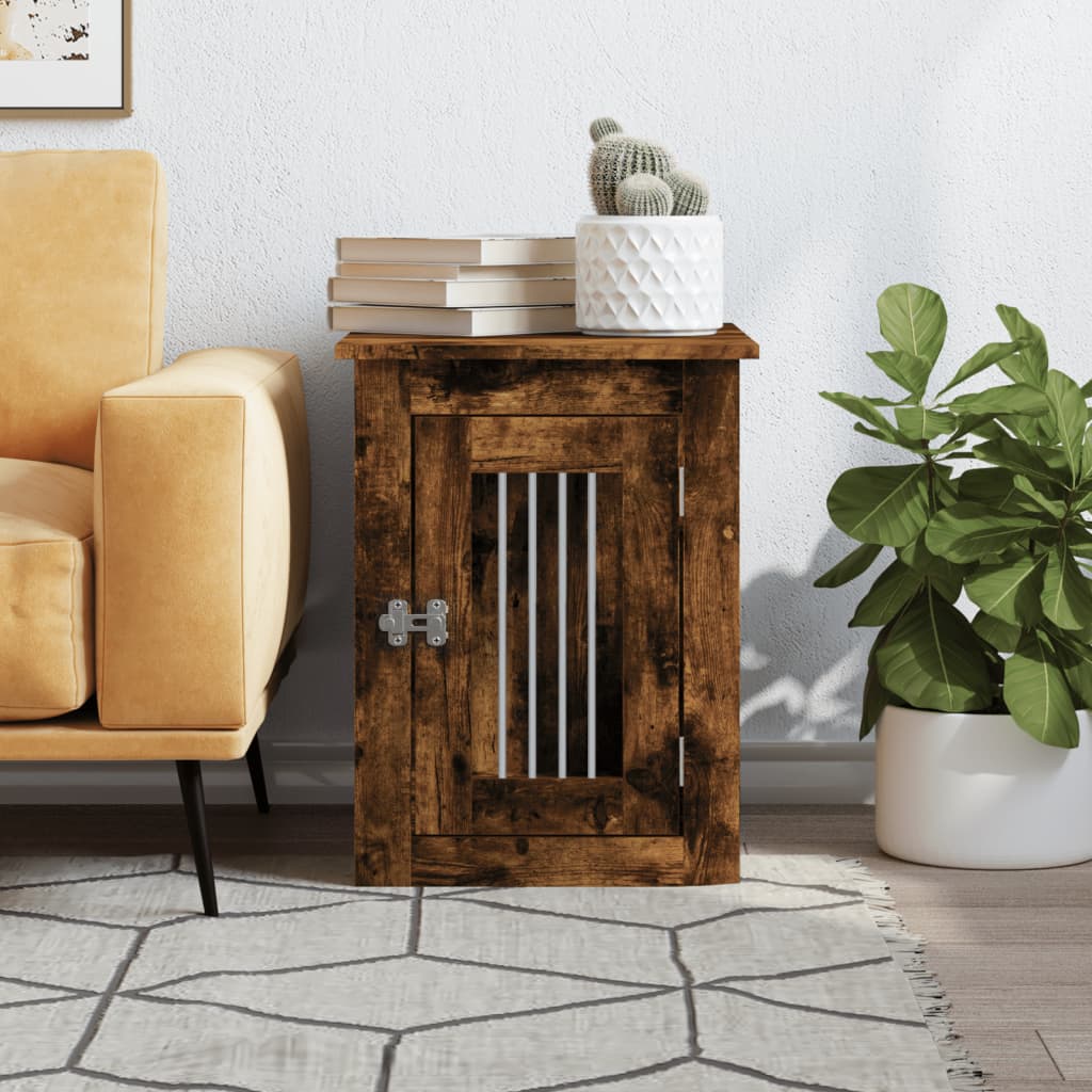 VidaXL Hondenbench 45x62x59 cm bewerkt hout gerookt eikenkleurig