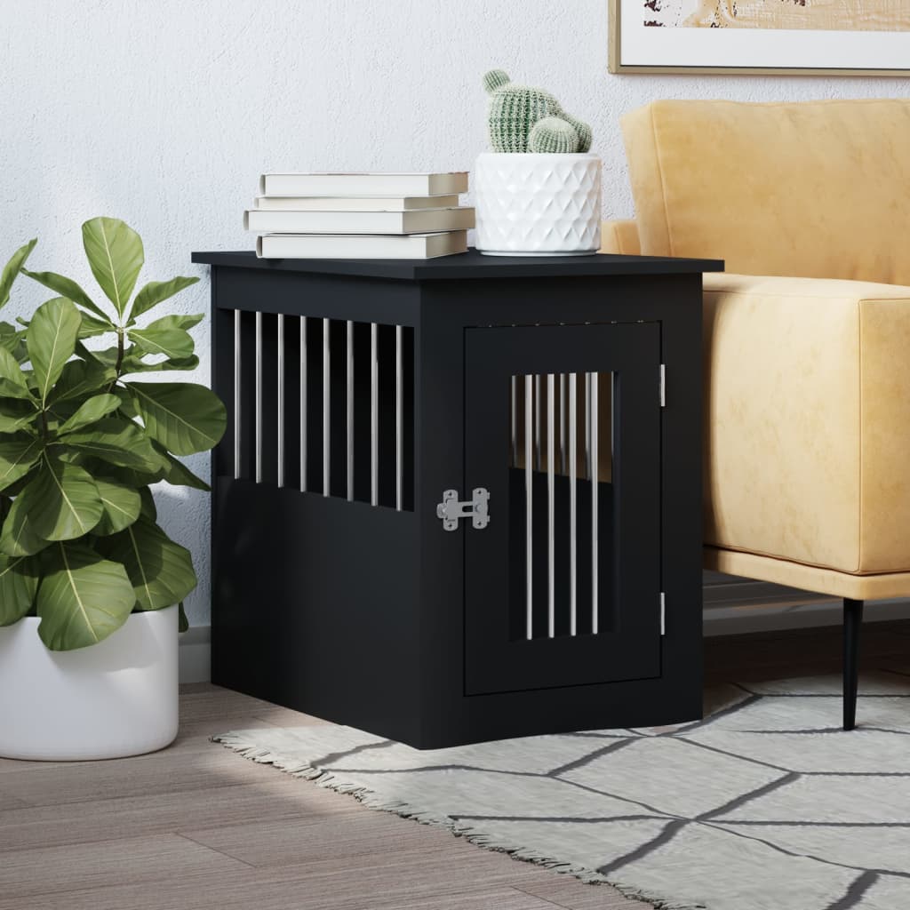 VidaXL Hondenbench 45x62x59 cm bewerkt hout zwart