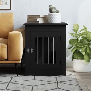 VidaXL Hondenbench 55x75x65 cm bewerkt hout zwart