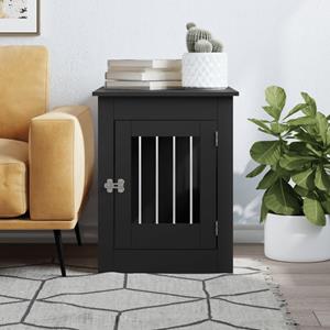 VidaXL Hondenbench 55 x 80 x 68 cm bewerkt hout zwart