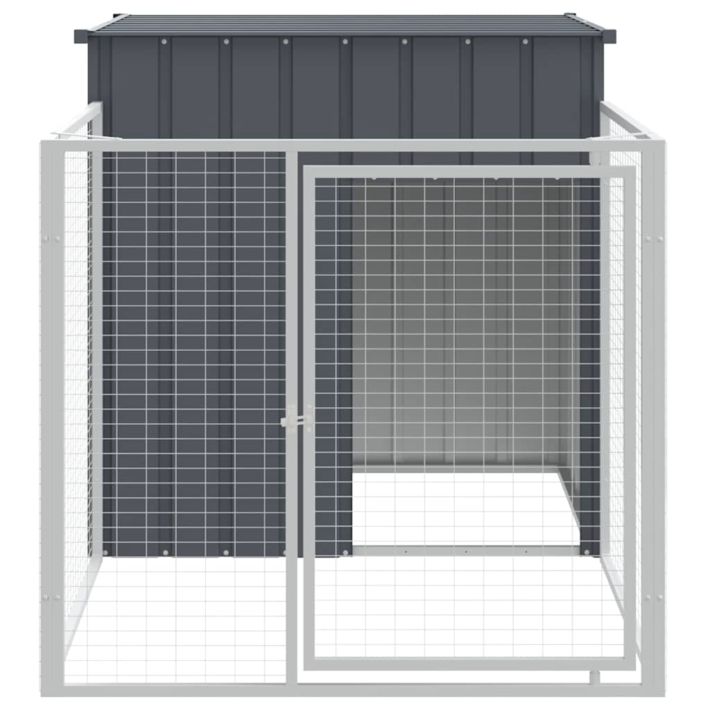 VidaXL Hondenhok met dak 110x201x110 cm gegalvaniseerd staal antraciet
