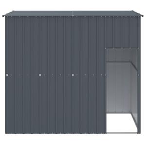 vidaxl Hondenhok met dak 214x153x181 cm gegalvaniseerd staal antraciet