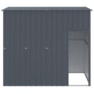 vidaXL Hondenhok met dak 214x153x181 cm gegalvaniseerd staal antraciet