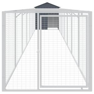 vidaXL Hondenhok met dak 117x813x123 cm gegalvaniseerd staal antraciet