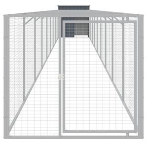 vidaXL Hondenhok met ren 110x1017x110 cm staal antracietkleurig