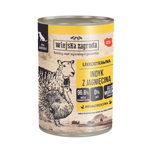 12x400g Wiejska Zagroda Dog Kalkoen met Lam Hondenvoer Nat