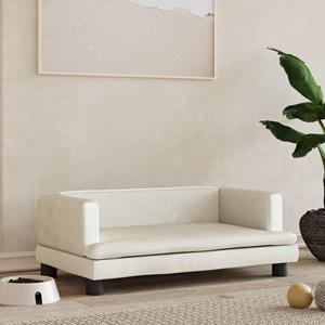 vidaxl Hondenmand 80x45x30 cm fluweel crèmekleurig