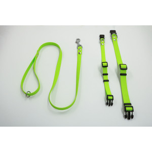 Brekz Halsband of looplijn Luca anti-slip rubber lime Lijn 15 mm x 100 cm