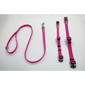 Brekz Halsband of looplijn Luca anti-slip rubber fuchsia Band 20 mm