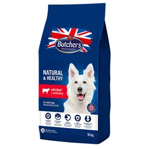 15kg Butcher's Natural & Healthy met Rund hondenvoer droog
