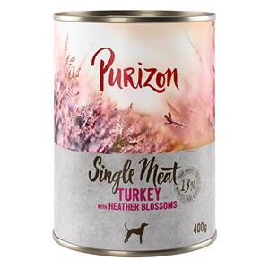 Purizon Single Meat 6 x 400 g - Kalkoen met heidebloemen