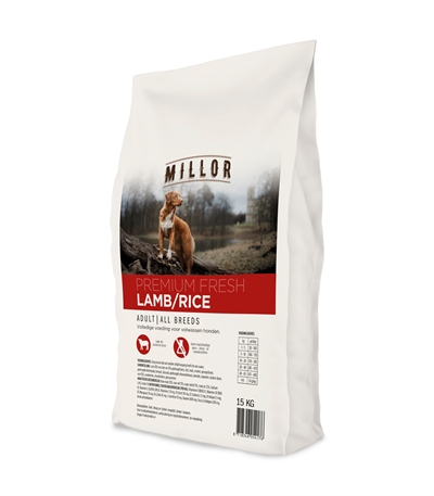 Junai.nl Millor Premium Extruded Fresh Adult Lamb / Rice 15KG Zak