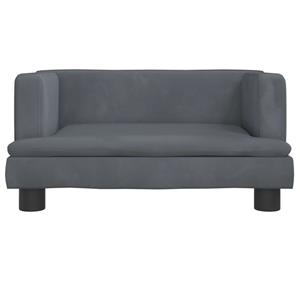 vidaxl Hondenmand 60x40x30 cm fluweel donkergrijs