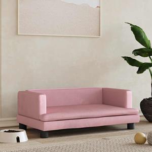 vidaxl Hondenmand 80x45x30 cm fluweel roze