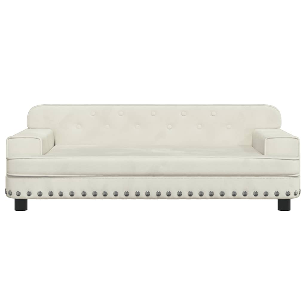 vidaxl Hondenmand 90x53x30 cm fluweel crèmekleurig