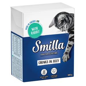 Smilla Hapjes in Saus  24 x 370 en Smilla Hapjes in Gelei 24 x 380 g Kattenvoer - Konijn in Gelei