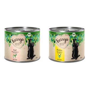 6x200g Organic Gemengd Pakket 2 soorten Feringa Natvoer Katten