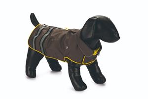 BEEZTEES Seja - Honden Regenjas - GrijsGeel - 52 cm