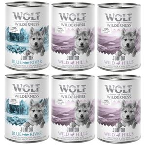 Wolf of Wilderness Junior Mixpakket  Graanvrij Honden Natvoer