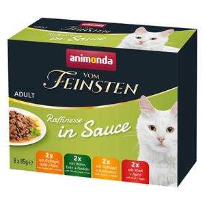 8 x 85 g animonda Vom Feinsten Adult Raffinesse in Sauce Gemengd Pakket Kattenvoer Nat