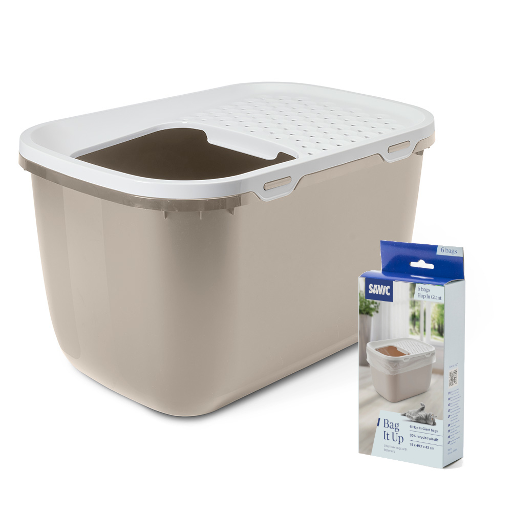 Savic Hop In Giant kattenbak mokka/wit